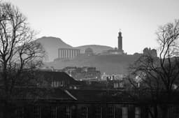 View to Calton Hill BW