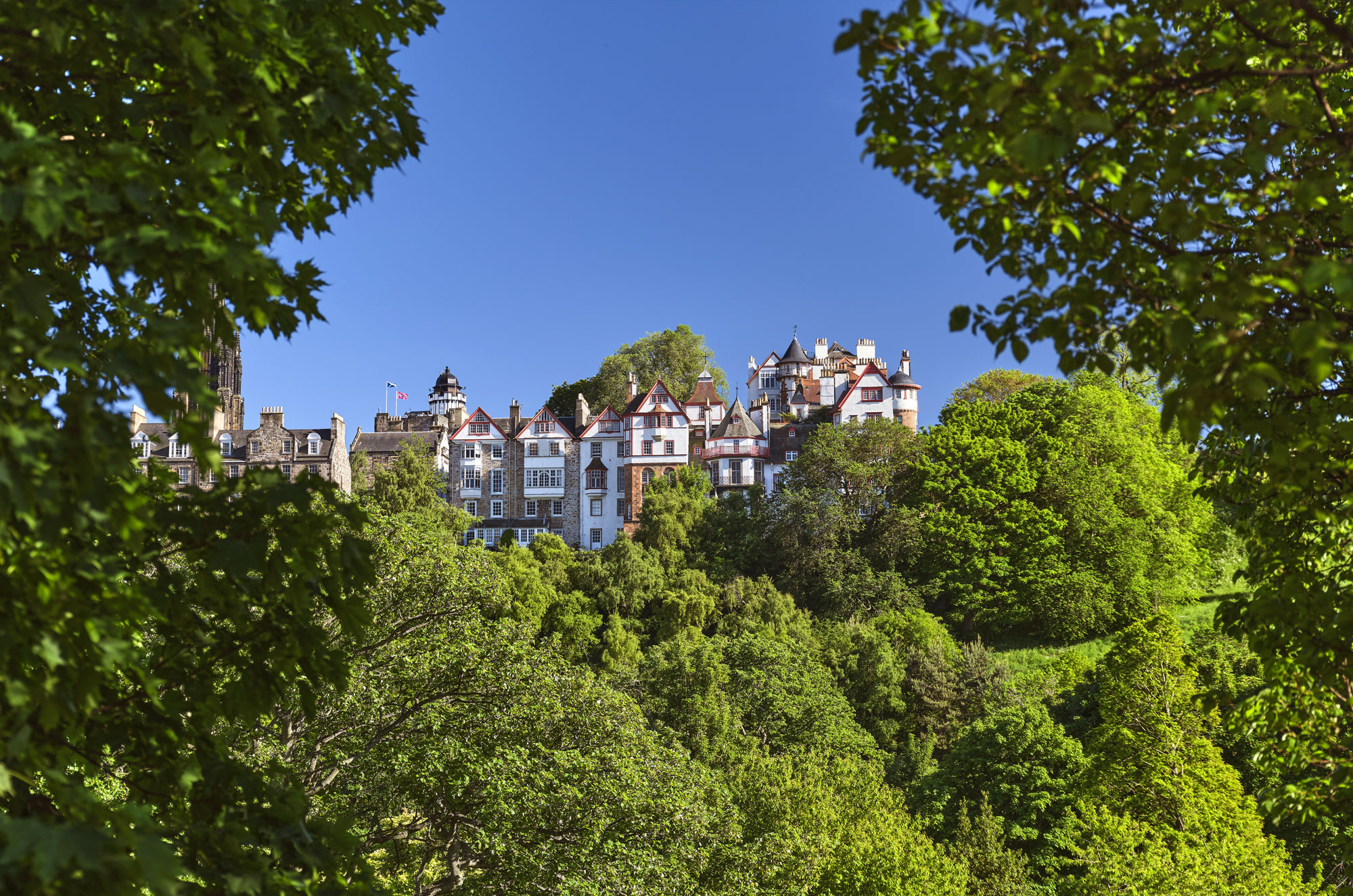 View to Ramsay Gardens at Edinburgh, South East, Scotland — a photography location from The Photos book series