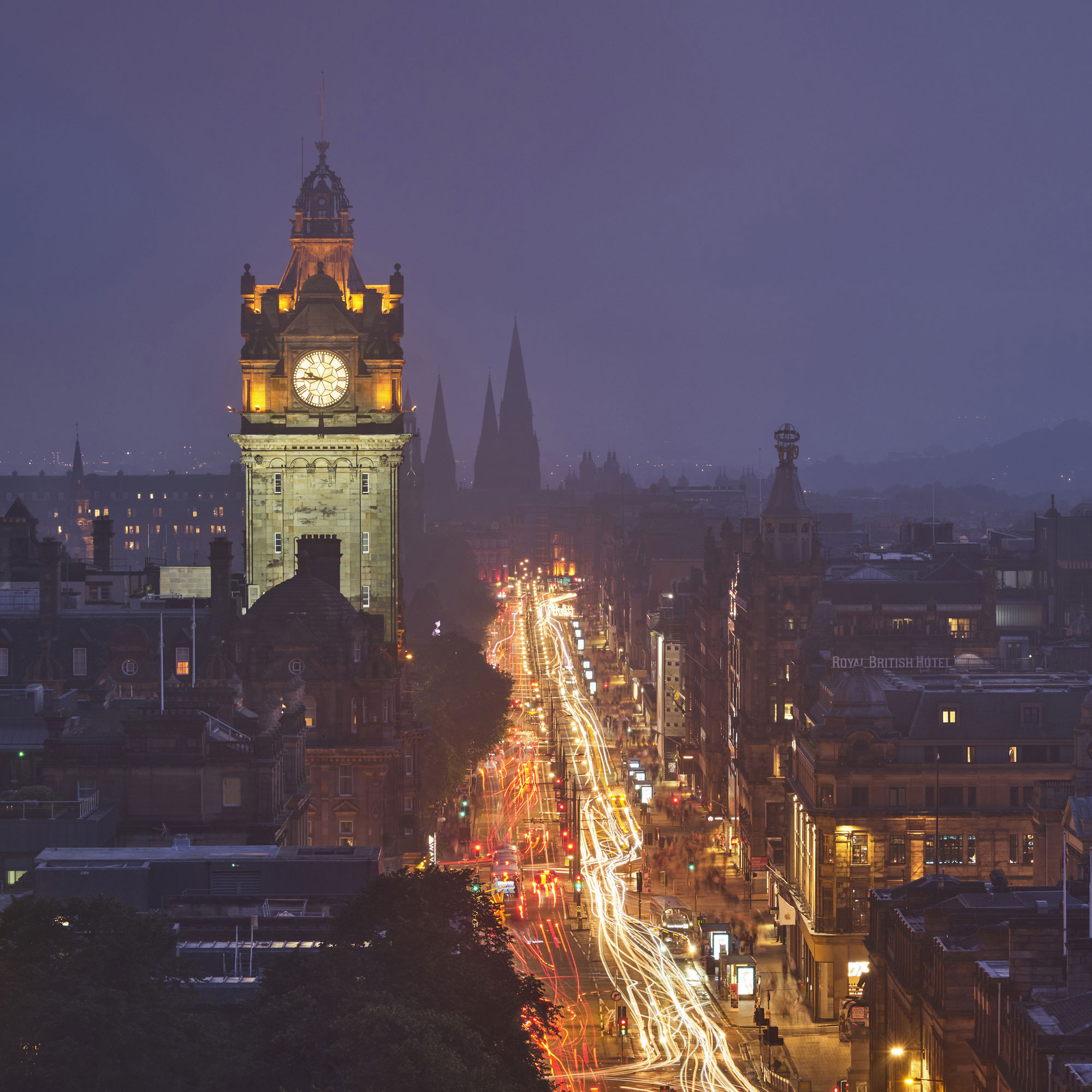 Princes Street Nights at Edinburgh, South East, Scotland — a photography location from The Photos book series