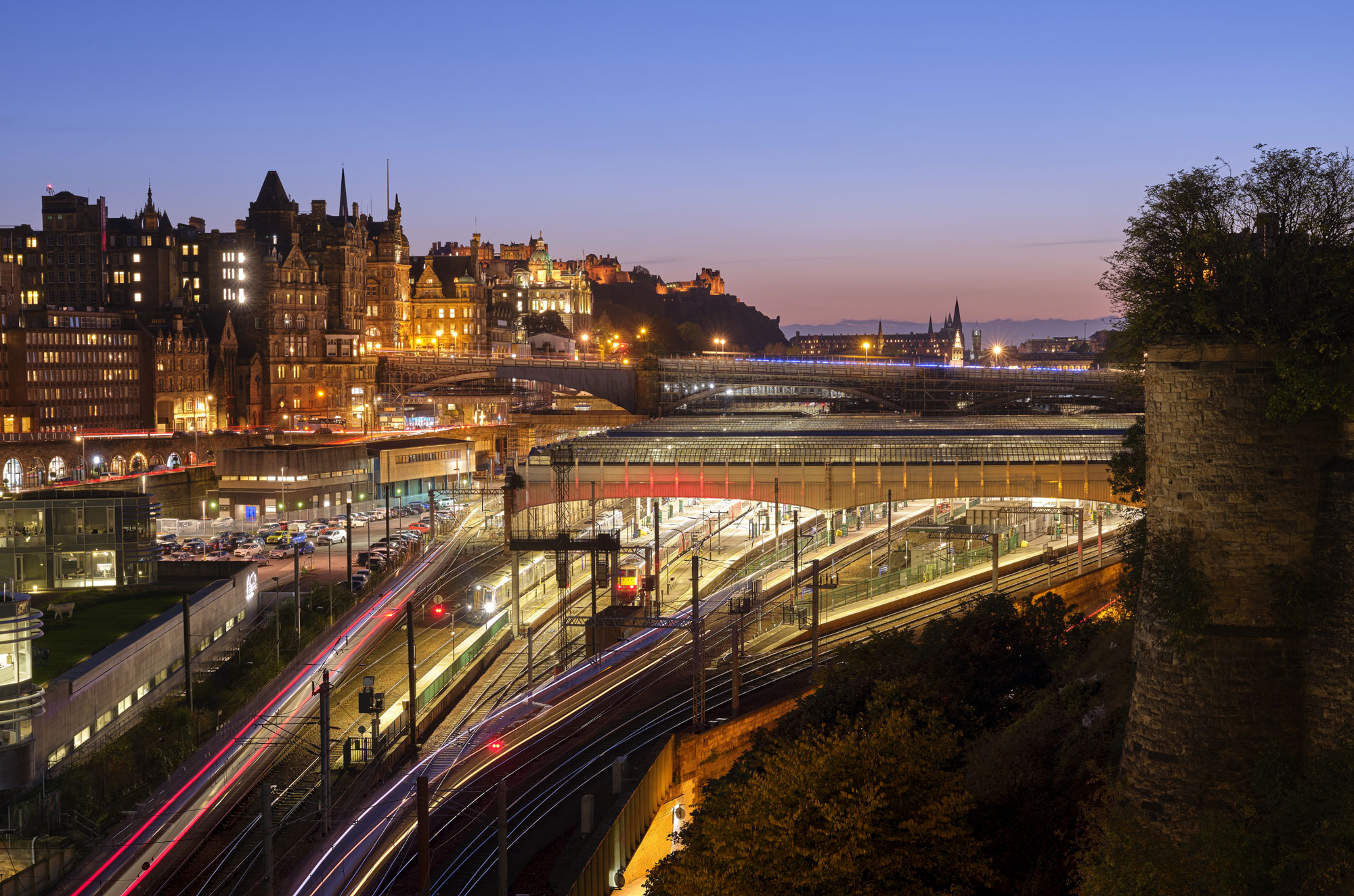 Waverley Nights at Edinburgh, South East, Scotland — a photography location from The Photos book series