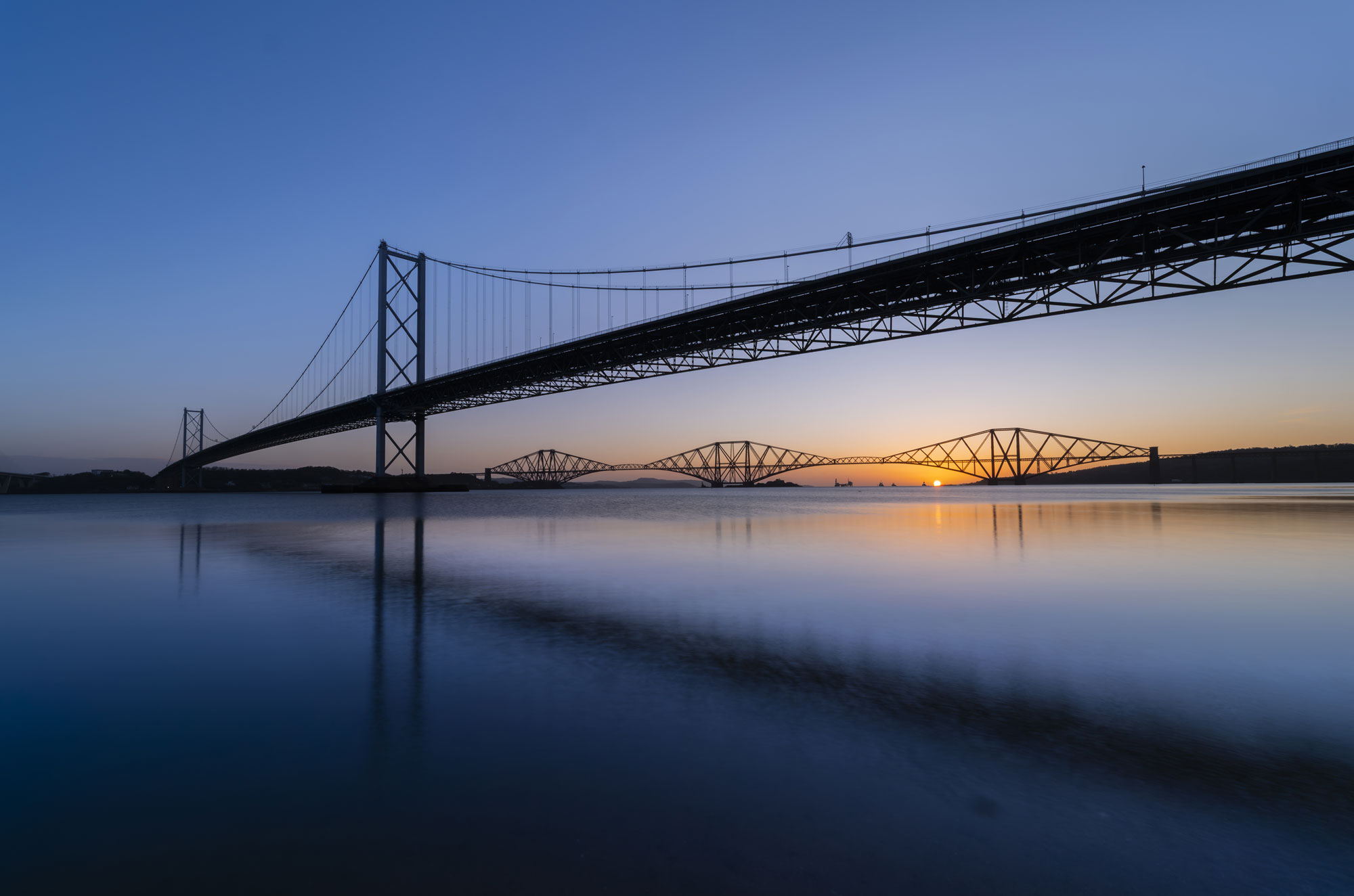 Forth Bridges Sunrise at Edinburgh, South East, Scotland — a photography location from The Photos book series