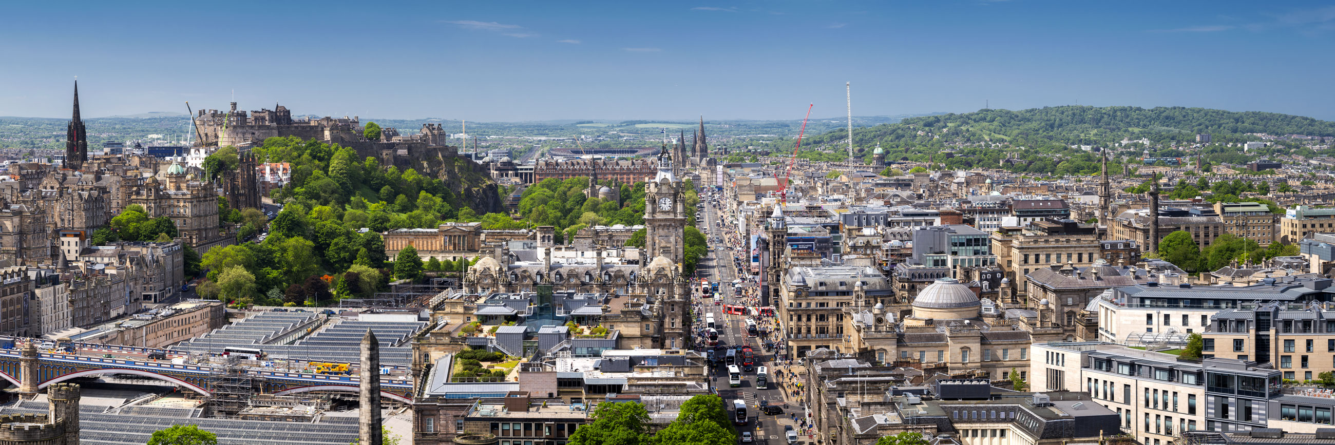 Nelson Monument Panorama at Edinburgh, South East, Scotland — a photography location from The Photos book series
