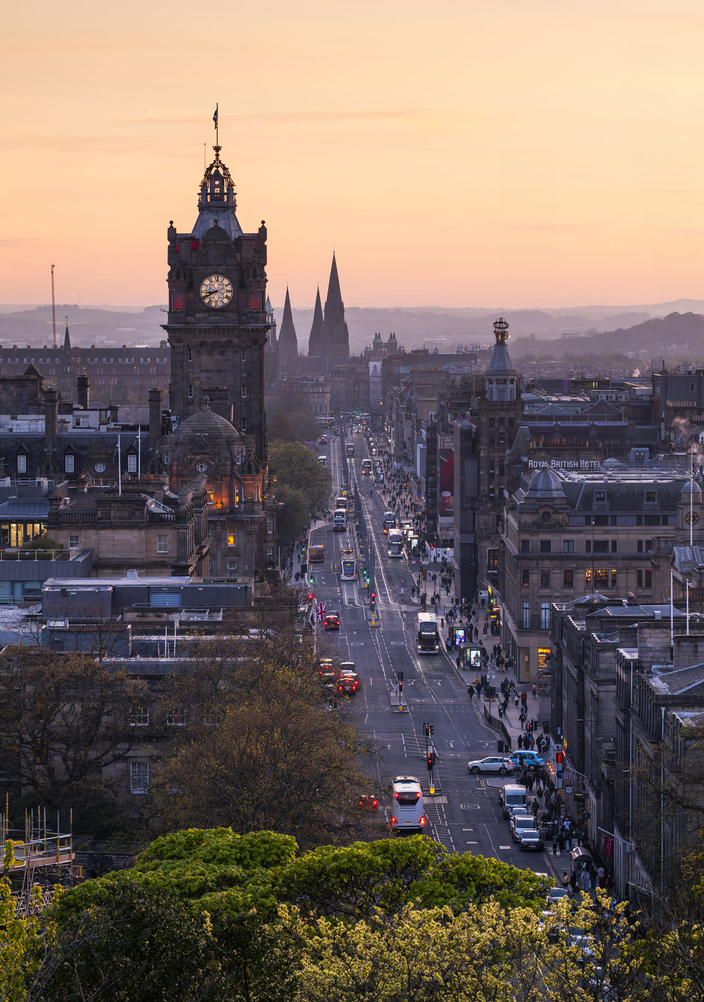 Princes Street Dusk at Edinburgh, South East, Scotland — a photography location from The Photos book series
