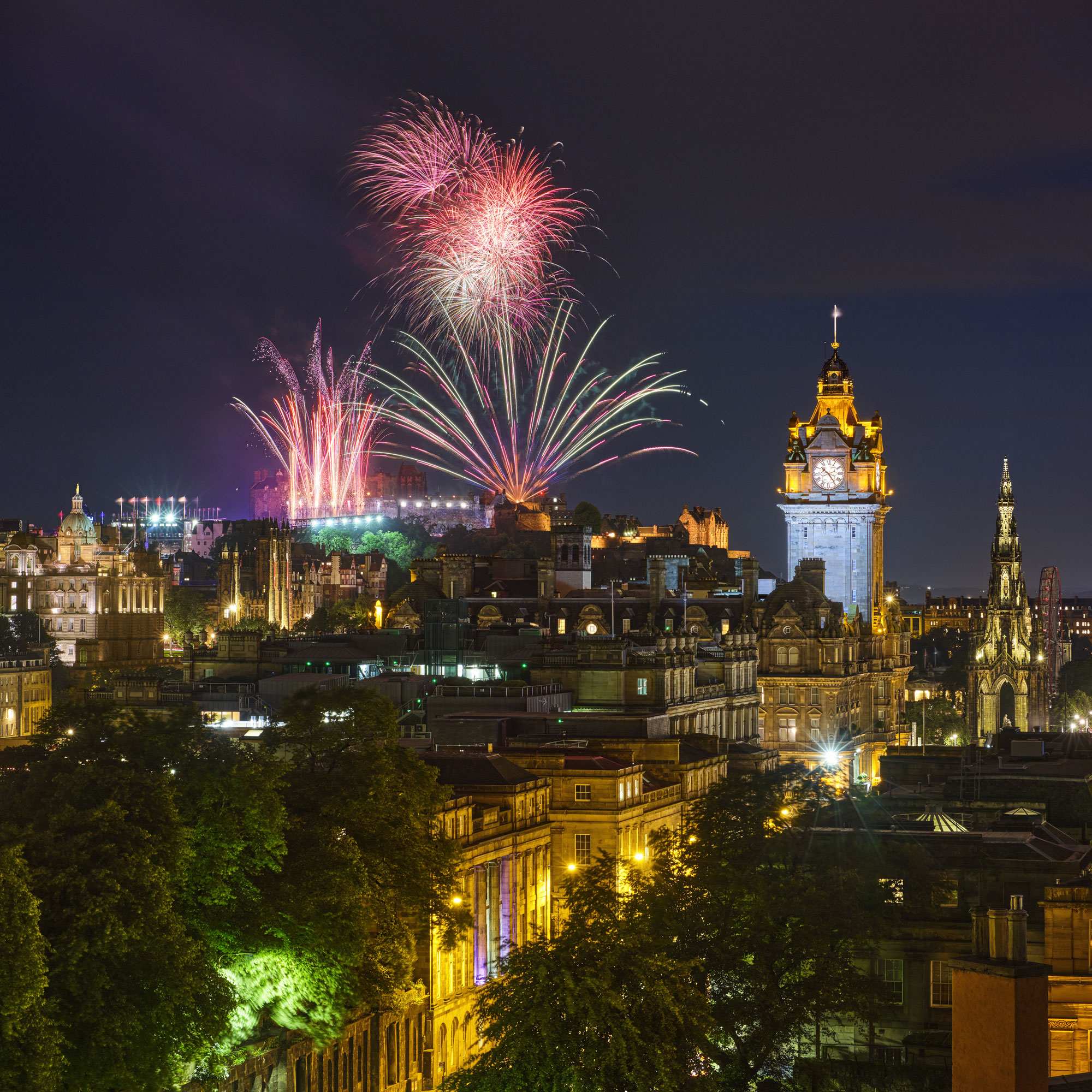 Festival Fireworks at Edinburgh, South East, Scotland — a photography location from The Photos book series